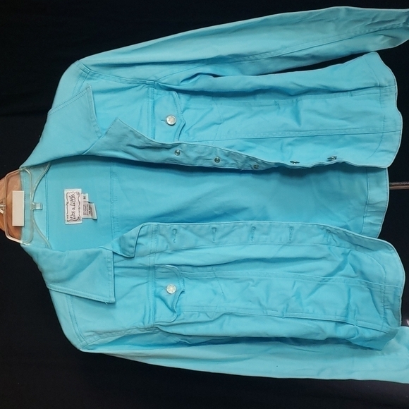 𝅺LIVE A little women's jacket size medium blue - Picture 1 of 6